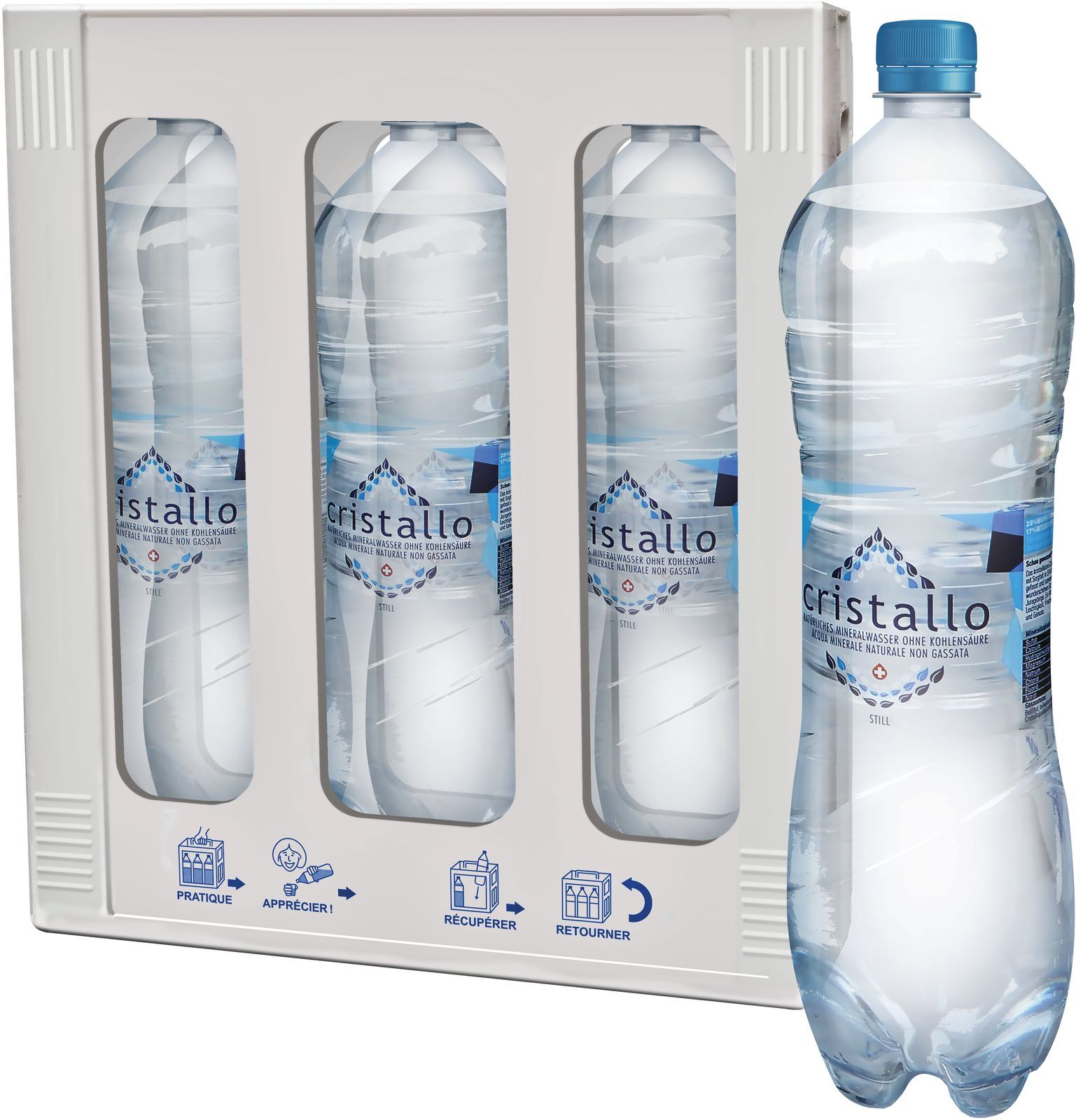 Cristallo blau (still) 1.5l 6er PET Har.