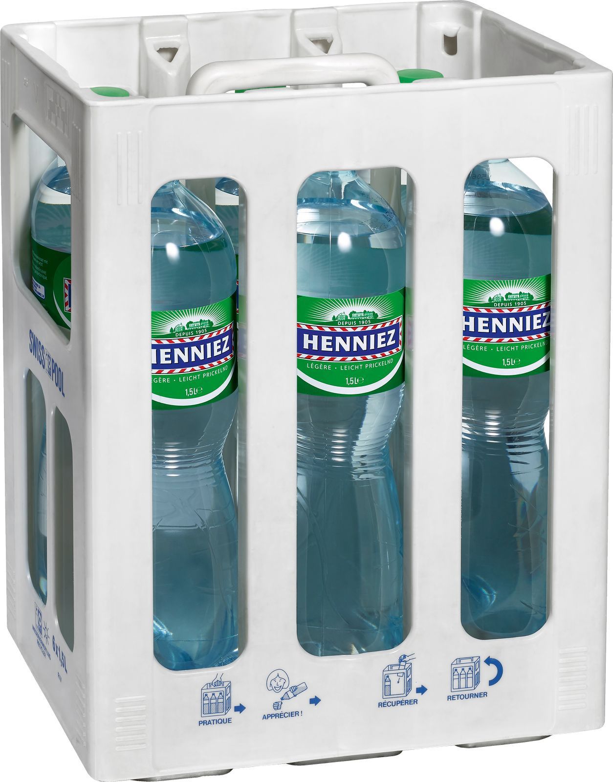 Henniez grün mit wenig CO2 1.5l 6er Har.