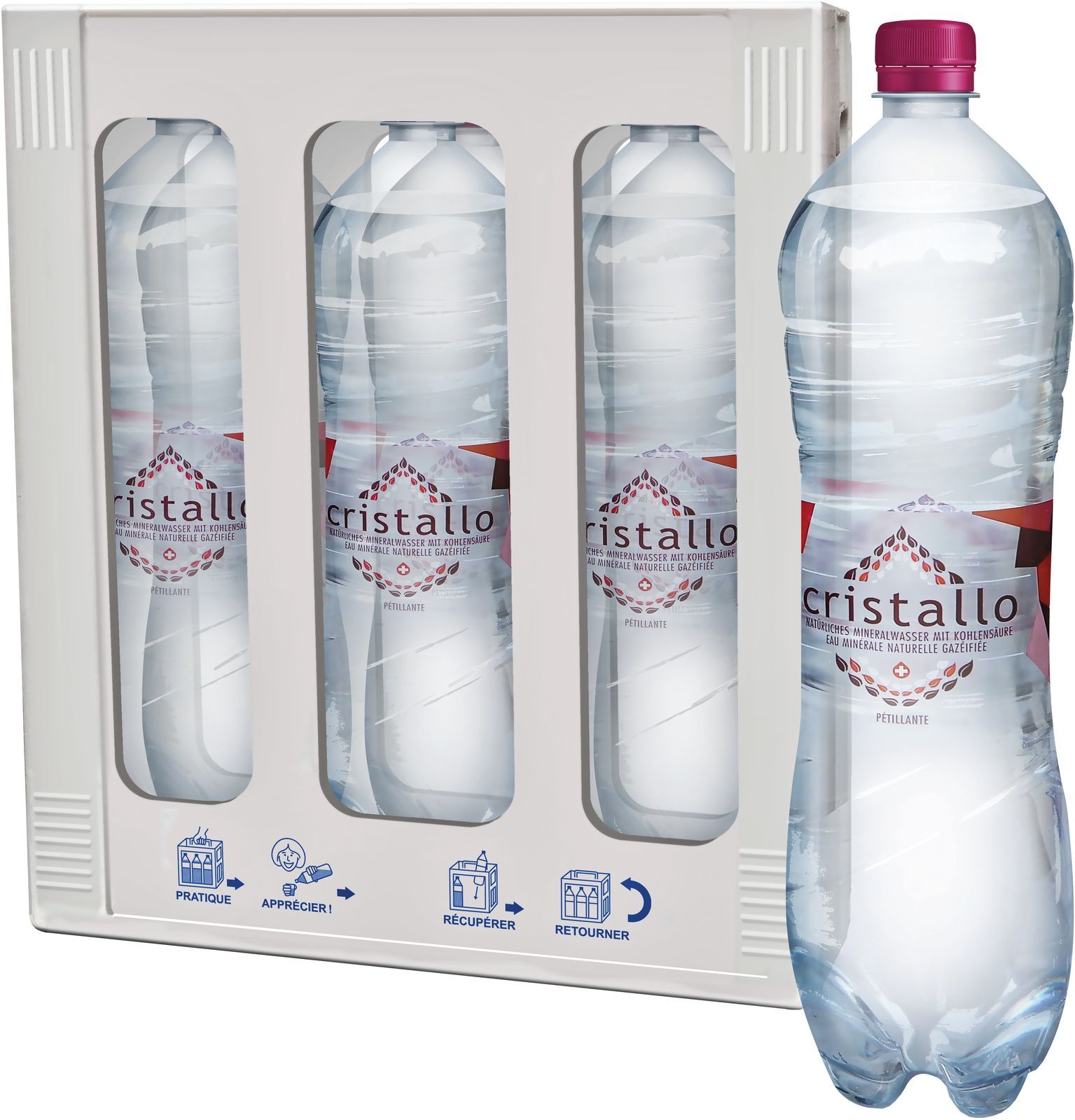 Cristallo rot (prickelnd) 1.5l 6er PET Har.