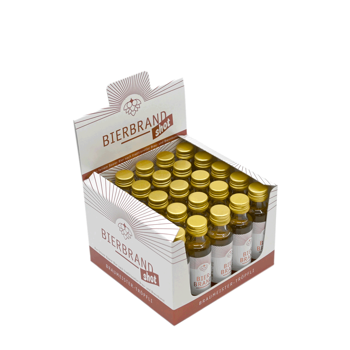 Baarer Bierbrand Braumeister-Tröpfli 38% 2cl 25er Karton